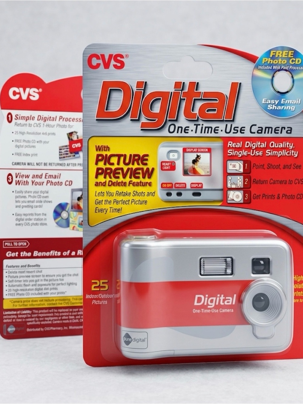 NWT Vintage CVS Pure Digital One-Time-Use Camera - New Sealed Packaging